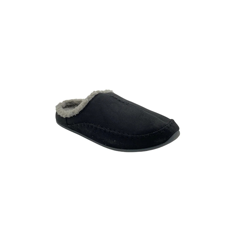 Deer Stags Slipperooz Nordic Men's Clog Slippers Black - Wide - Picture 2 of 4